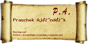 Praschek Ajándék névjegykártya